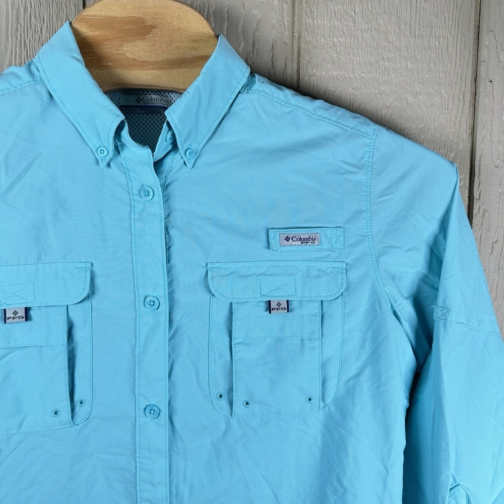 Columbia PFG Shirt Men's Size Large Blue Long Sleeve Vented Fishing Performance